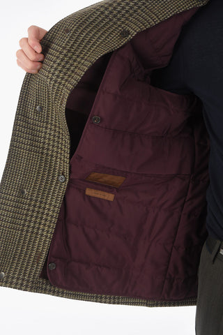 ID Removable Padding Virgin Wool Glen Check Coat