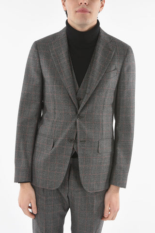 CC COLLECTION Glen-checkered RETAILORED Lined Suit with Notch Lapel