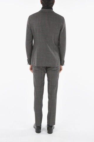 CC COLLECTION Glen-checkered RETAILORED Lined Suit with Notch Lapel