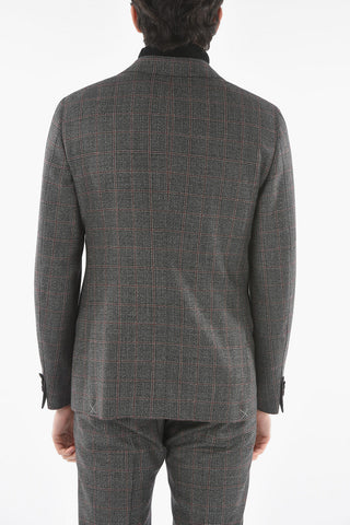 CC COLLECTION Glen-checkered RETAILORED Lined Suit with Notch Lapel