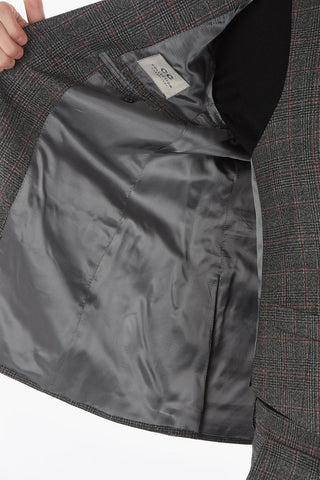 CC COLLECTION Glen-checkered RETAILORED Lined Suit with Notch Lapel