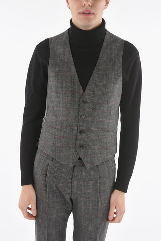 CC COLLECTION Glen-checkered RETAILORED Lined Suit with Notch Lapel