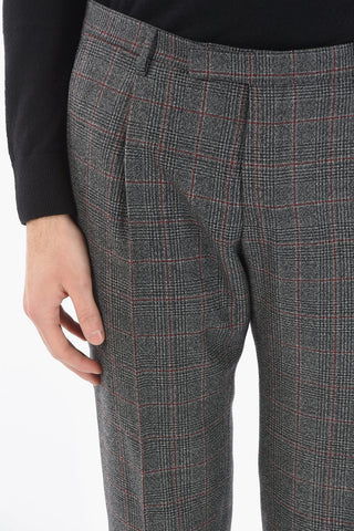 CC COLLECTION Glen-checkered RETAILORED Lined Suit with Notch Lapel