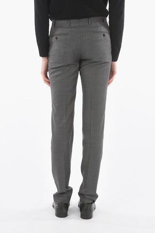 Virgin Wool Pincheck Chino Pants