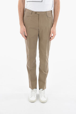 Pantalone Elegante in Cotone con Linguetta Anteriore