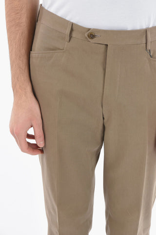 Pantalone Elegante in Cotone con Linguetta Anteriore