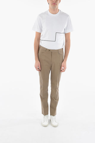 Pantalone Elegante in Cotone con Linguetta Anteriore