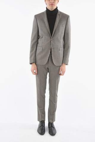 CC COLLECTION Microcheckered RESET 2-piece Suit with Beetle Brooch