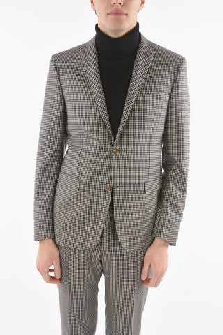 CC COLLECTION Microcheckered RESET 2-piece Suit with Beetle Brooch