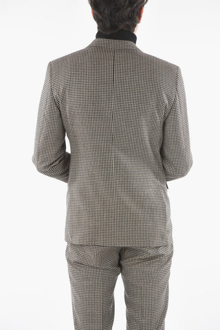 CC COLLECTION Microcheckered RESET 2-piece Suit with Beetle Brooch