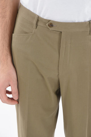 Cotton Elegant Trousers with Patch Pockt