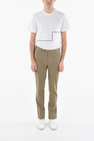 Cotton Elegant Trousers with Patch Pockt