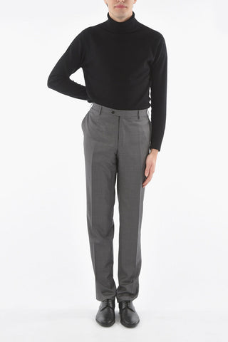 Virgin Wool Pincheck Chino Pants