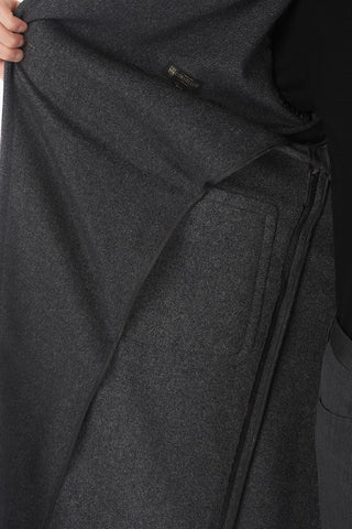 Halflined Double Breasted Wool Blend Coat