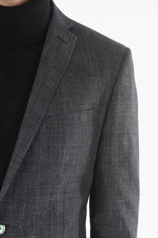 CC COLLECTION Lined Single Breasted Linen Blend Suit