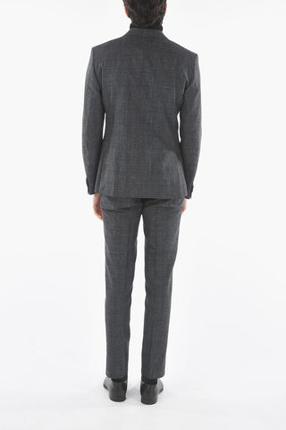 CC COLLECTION Lined Single Breasted Linen Blend Suit