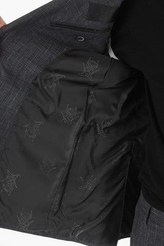 CC COLLECTION Lined Single Breasted Linen Blend Suit