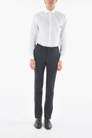 Pantaloni Chino In Lana Vergine