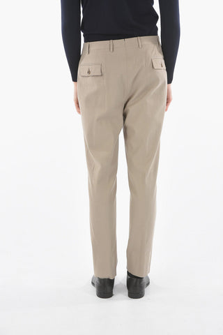 Cotton and Cashmere Twill Pants with Pleat