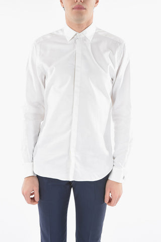 CC COLLECTION Checked Cotton Shirt with Cufflinks
