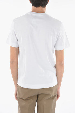 CC COLLECTION Contrasting Printed Crew-neck T-Shirt with Breast Pocket