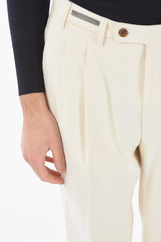 Pantaloni in Twill di Cotone con Doppia Pience