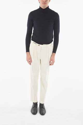 Pantaloni in Twill di Cotone con Doppia Pience