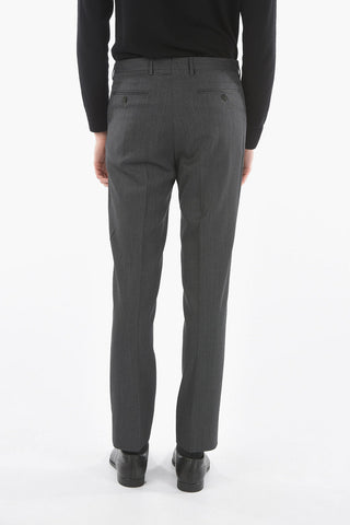Elegant Trousers with Front Patch Pocket and Front Tab