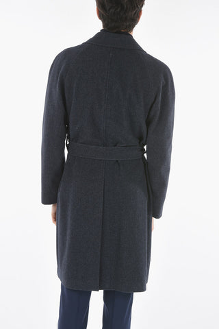 CC COLLECTION Belted Wool Blend Double Breasted Coat