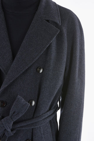 CC COLLECTION Belted Wool Blend Double Breasted Coat