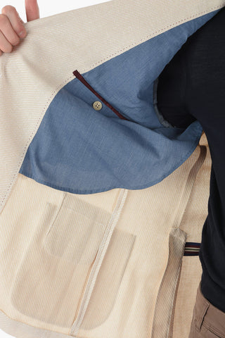 CC COLLECTION Half Lined Double Breasted Linen Blend Blazer