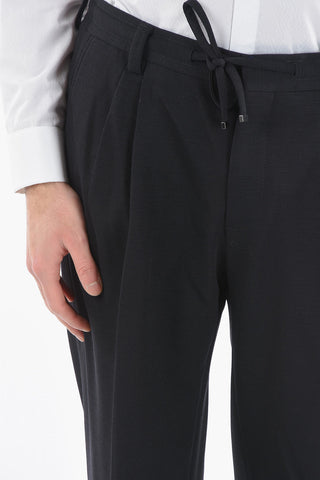 ID COLLECTION Pantalone Elegante in Lana con Lacci 