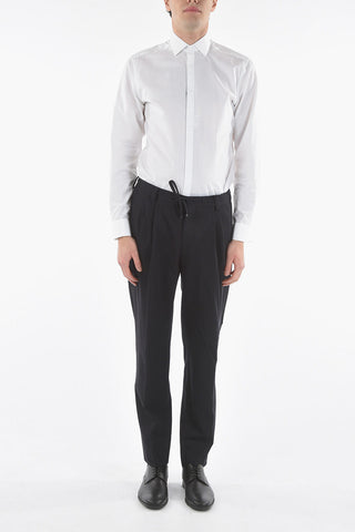 ID COLLECTION Pantalone Elegante in Lana con Lacci 