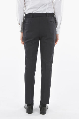 Cotton and Wool Elegant Trousers with Pleat