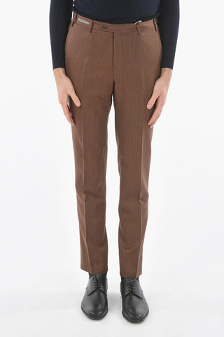 Wool Tweed Pants with Pleat