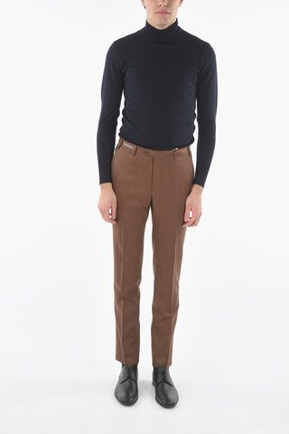 Wool Tweed Pants with Pleat