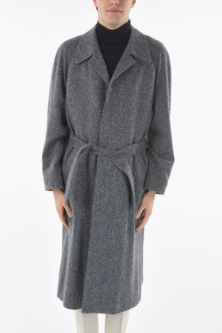 Herringbone Coat with 5 Buttons
