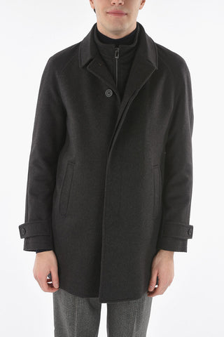 Virgin Wool Coat With removable Chest Piece