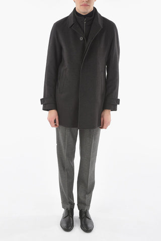 Virgin Wool Coat With removable Chest Piece