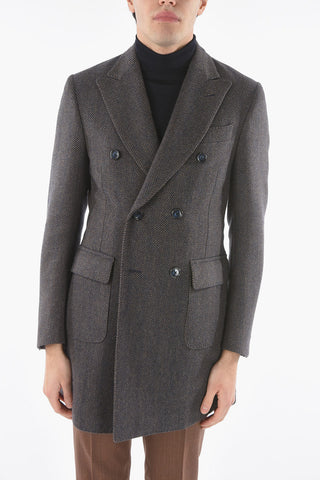 Tweed Coat with 3 Buttons