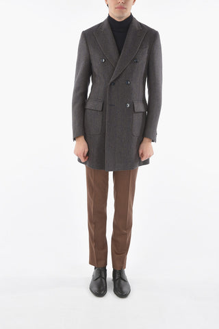 Tweed Coat with 3 Buttons
