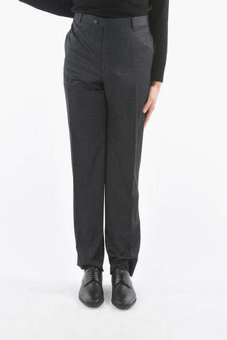 Wool Checkered Chino Pants