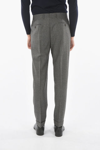 Tattersall Check Pants with Double Pleat