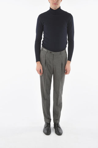Tattersall Check Pants with Double Pleat