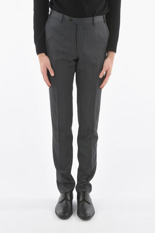 Wool ACADEMY Trousers with Scalloped Hem