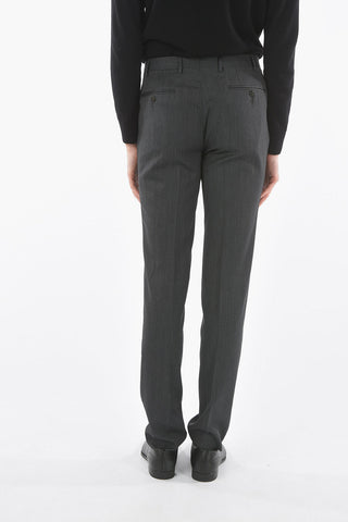 Wool ACADEMY Trousers with Scalloped Hem