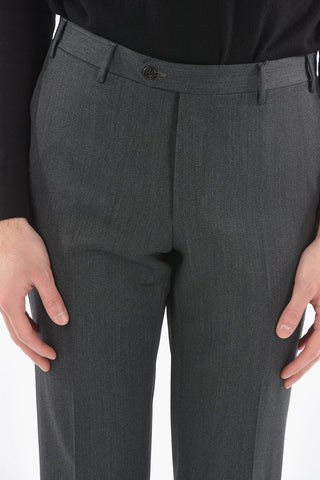 Wool ACADEMY Trousers with Scalloped Hem