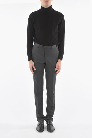 Wool ACADEMY Trousers with Scalloped Hem