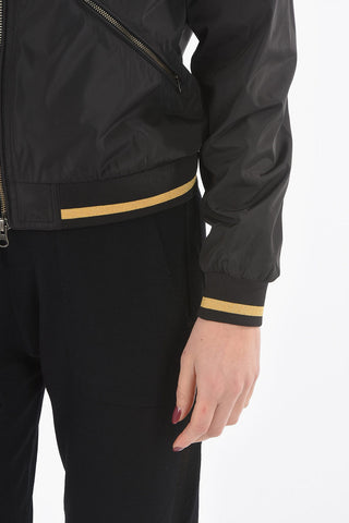 PENN-RICH Solid Color POLY Lightweight Bomber with Lurex Details