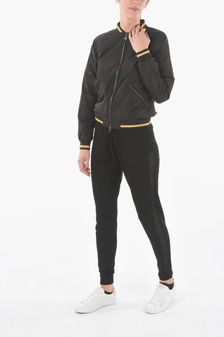 PENN-RICH Solid Color POLY Lightweight Bomber with Lurex Details
